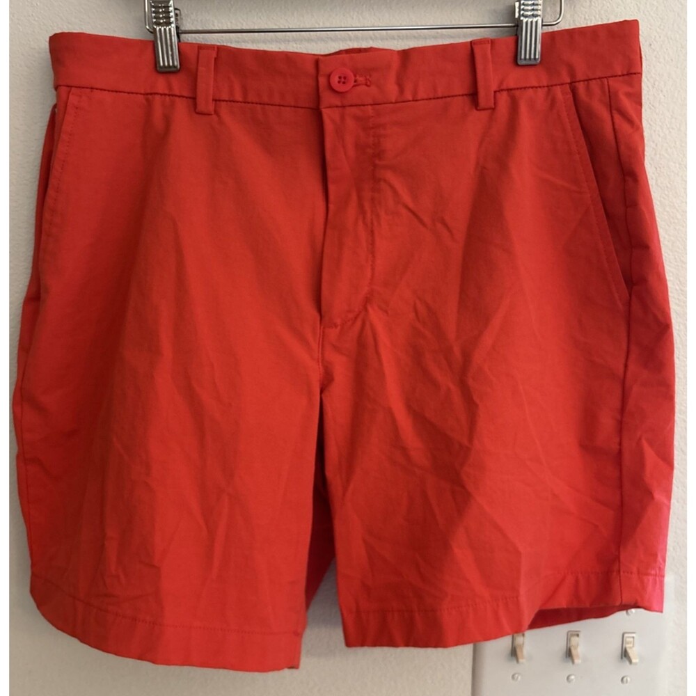 Vineyard Vines On the Go Short Men 34 Orange 7" Inseam Performance Stretch Golf